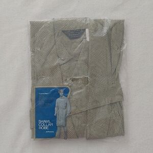 JCPENNEY Towncraft Vintage Shawl Collar Robe in Green Check NWT